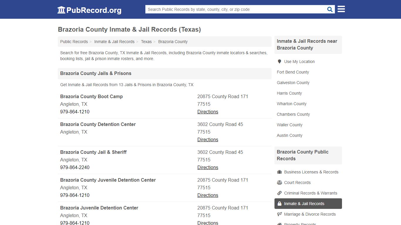 Free Brazoria County Inmate & Jail Records (Texas Inmate ...